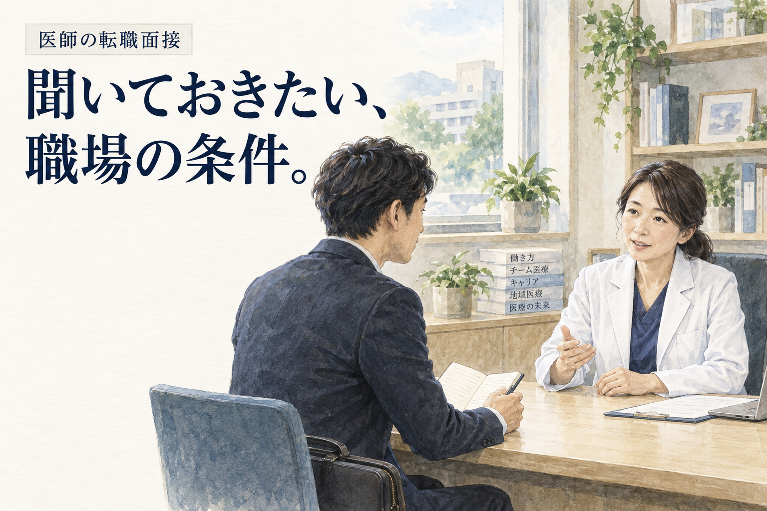 医師 転職 面接。担当業務を確かめる質問と、自分の経験・希望を説明する書式を用意します。